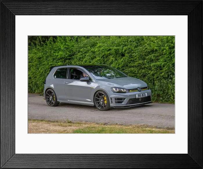 Framed Print : 2015 Grey Volkswagen Golf R DSG Framed Print : 2015 Grey Volkswagen Golf R DSG