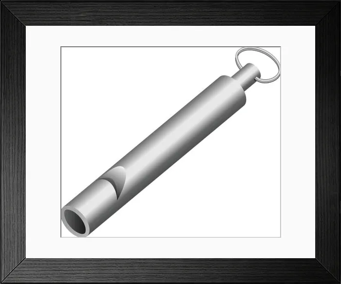 Framed Print : Long whistle icon. Realistic illustration of long whistle vector icon for web design Framed Print : Long whistle icon. Realistic illustration of long whistle vector icon for web design