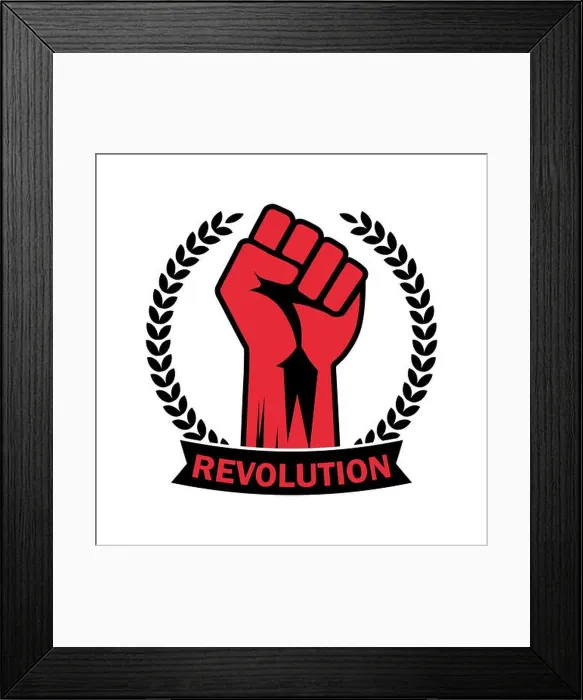 Framed Print : Revolution Hand with clenched fist vector illustration Framed Print : Revolution Hand with clenched fist vector illustration