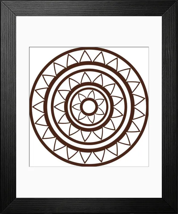 Framed Print : navratri mandala with brown color in white background decoration hindu vector illustration design Framed Print : navratri mandala with brown color in white background decoration hindu vector illustration design