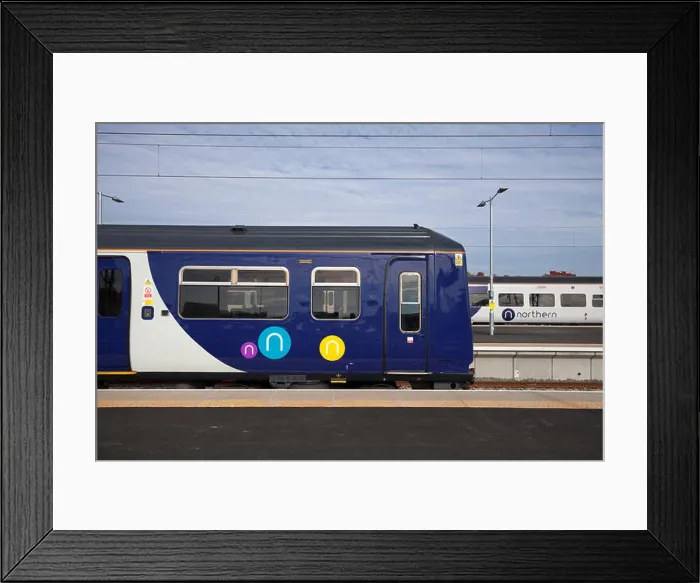 Framed Print : 20 / 05 / 2018 Blackpool North 319424 waiting departure with the first electric train on the line Framed Print : 20 / 05 / 2018 Blackpool North 319424 waiting departure with the first electric train on the line
