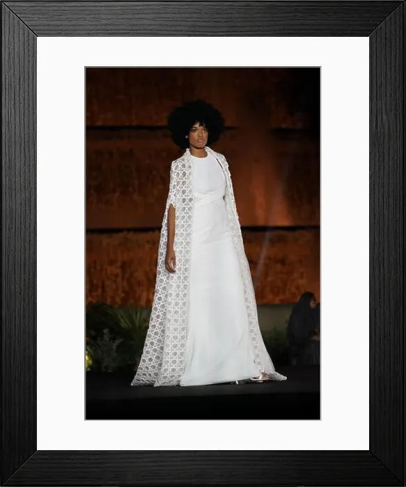 Framed Print : Barcelona Bridal Fashion Week, Show and catwalk, Designer Yolancris Framed Print : Barcelona Bridal Fashion Week, Show and catwalk, Designer Yolancris