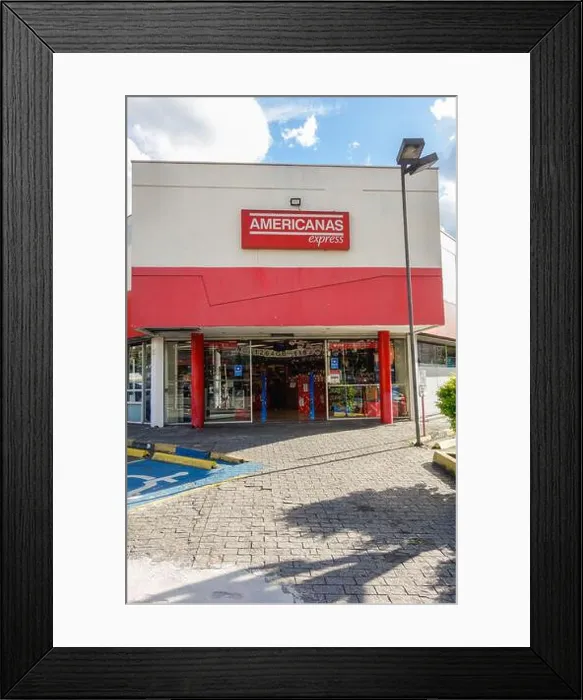 Framed Print : A Brazilian retail store company Americanas in Sao Paulo Framed Print : A Brazilian retail store company Americanas in Sao Paulo