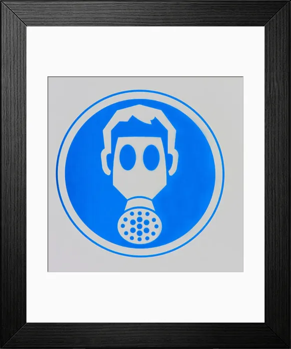 Framed Print : Gas Mask Sign Framed Print : Gas Mask Sign