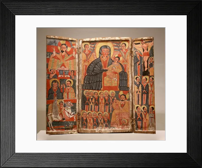 Framed Print : Triptych with Mary, scenes of the life of Jesus and Saints Framed Print : Triptych with Mary, scenes of the life of Jesus and Saints
