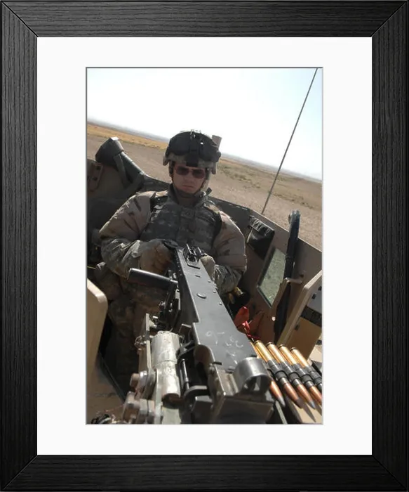 Framed Print : U.S. Army Pfc. Jeff Springman with Delta Company Framed Print : U.S. Army Pfc. Jeff Springman with Delta Company