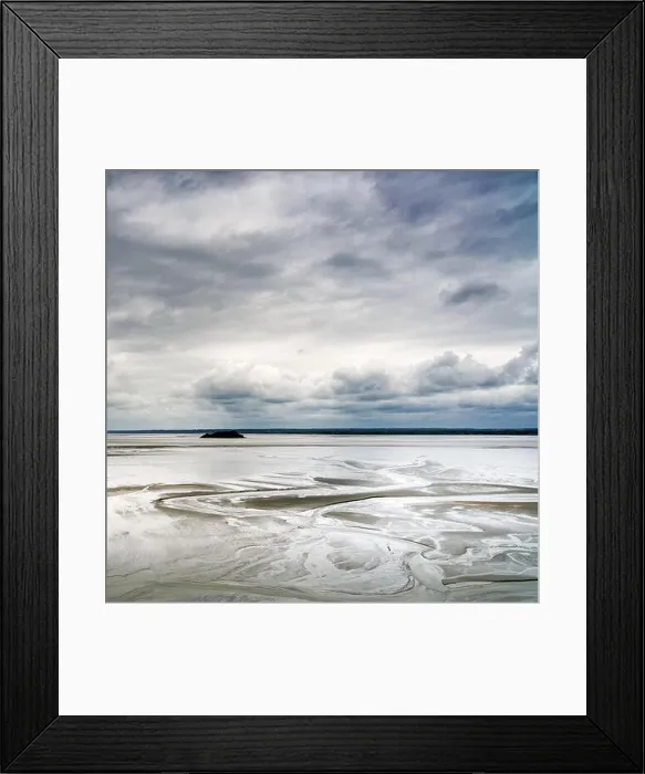 Framed Print : Low tide in Mont Saint Michel Bay landmark. Normandy, France, Europe Framed Print : Low tide in Mont Saint Michel Bay landmark. Normandy, France, Europe
