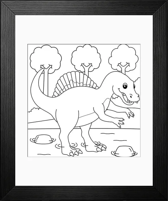 Framed Print : Spinosaurus Coloring Page for Kids Framed Print : Spinosaurus Coloring Page for Kids