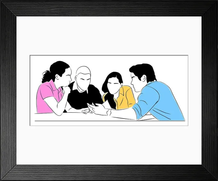 Framed Print : Business men and women working together vector Framed Print : Business men and women working together vector