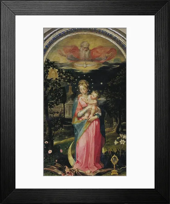 Framed Print : Immacolata Concezione con Gesù e Dio Padre, 1588, Francesco Vanni Framed Print : Immacolata Concezione con Gesù e Dio Padre, 1588, Francesco Vanni