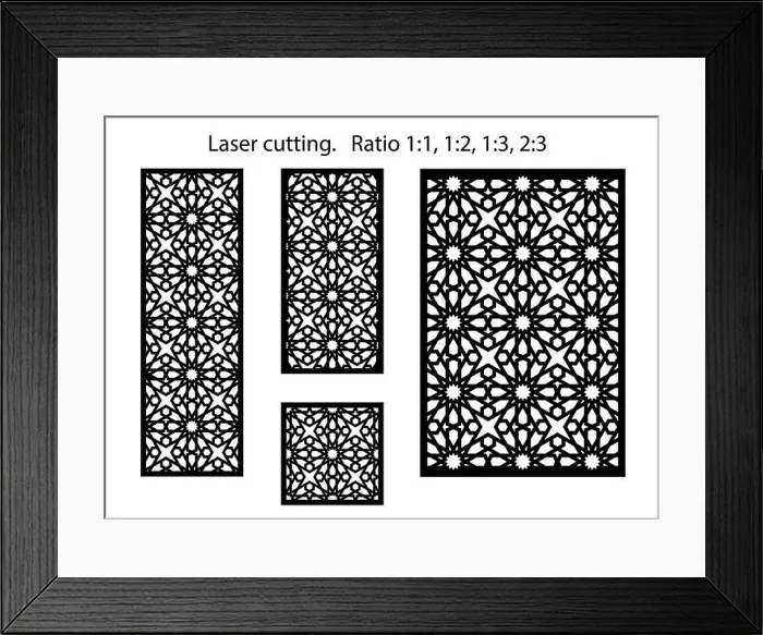 Framed Print : Jali vector design, set Framed Print : Jali vector design, set