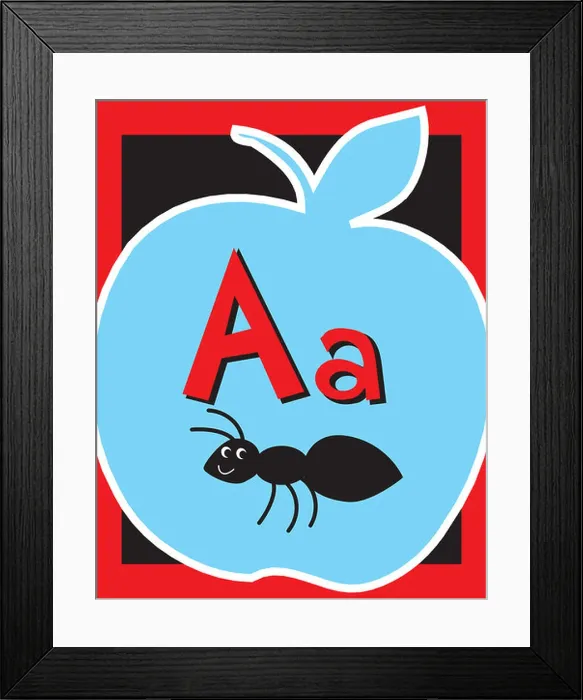 Framed Print : Flash Card Letter A nouns. See whole alphabet in my series! Framed Print : Flash Card Letter A nouns. See whole alphabet in my series!