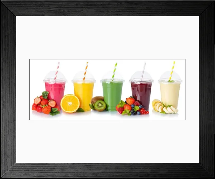 Framed Print : Collection of fruit juice smoothies orange drink drinks cups healthy eating isolated on white Framed Print : Collection of fruit juice smoothies orange drink drinks cups healthy eating isolated on white