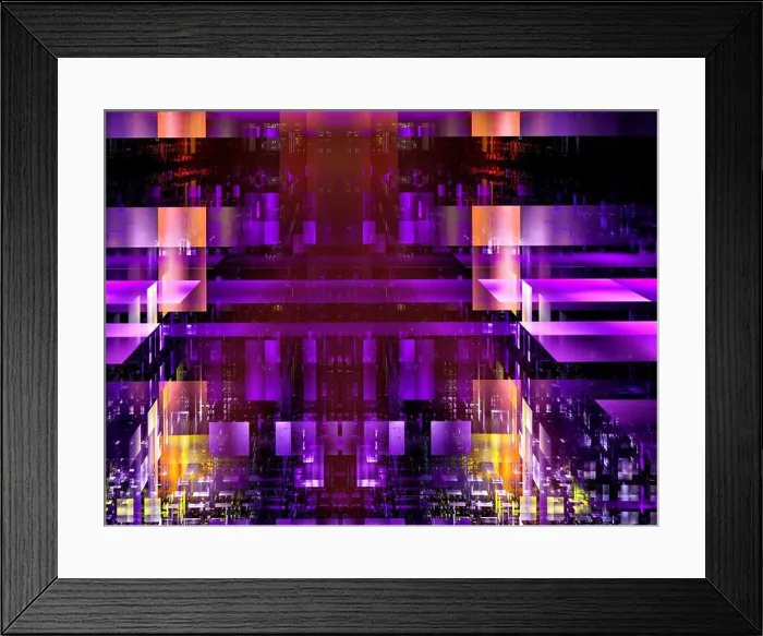Framed Print : Unusual construction of translucent blocks - abstract 3d illustration Framed Print : Unusual construction of translucent blocks - abstract 3d illustration