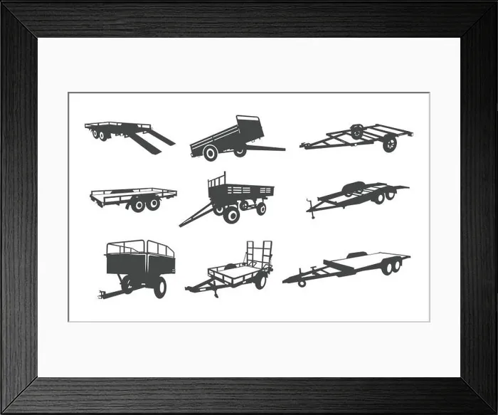 Framed Print : Car trailer silhouette, Car trailer set, Car trailer icon, Car trailer logo, Car trailer clipart, Car trailer vector Framed Print : Car trailer silhouette, Car trailer set, Car trailer icon, Car trailer logo, Car trailer clipart, Car trailer vector