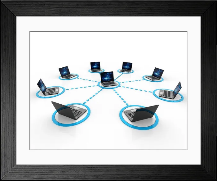 Framed Print : 3d rendering Computer network, Global Internet Concept Framed Print : 3d rendering Computer network, Global Internet Concept