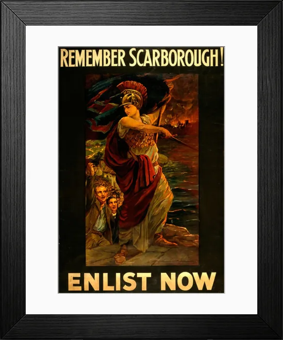 Framed Print : UK World War I Enlistment Poster - Remember Scarborough Framed Print : UK World War I Enlistment Poster - Remember Scarborough