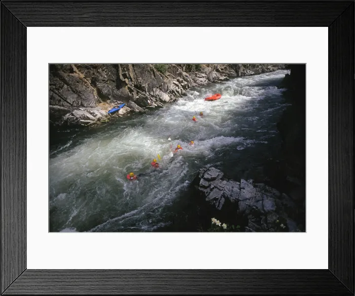 Framed Print : A white water rafting accident dumps six rafters into the cold waters of the North Fork of the Payette River Framed Print : A white water rafting accident dumps six rafters into the cold waters of the North Fork of the Payette River