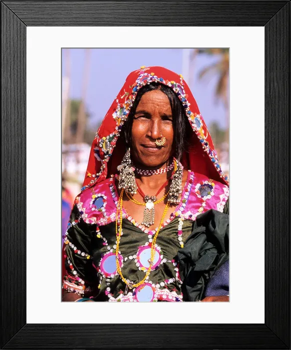 Framed Print : India, Goa state, banjara woman at Colva beach Framed Print : India, Goa state, banjara woman at Colva beach