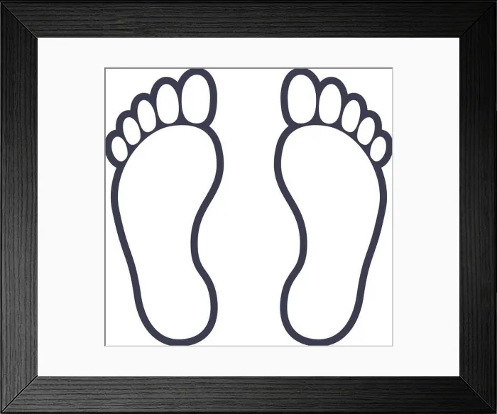 Framed Print : Human foot barefoot footprint symbol outline icon vector illustration Framed Print : Human foot barefoot footprint symbol outline icon vector illustration