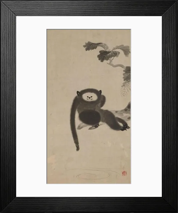 Framed Print : Paintings of monkeys by Kano Sansetsu Framed Print : Paintings of monkeys by Kano Sansetsu