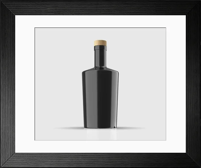 Framed Print : Blank Gin bottle. Liquor drink mockup Framed Print : Blank Gin bottle. Liquor drink mockup