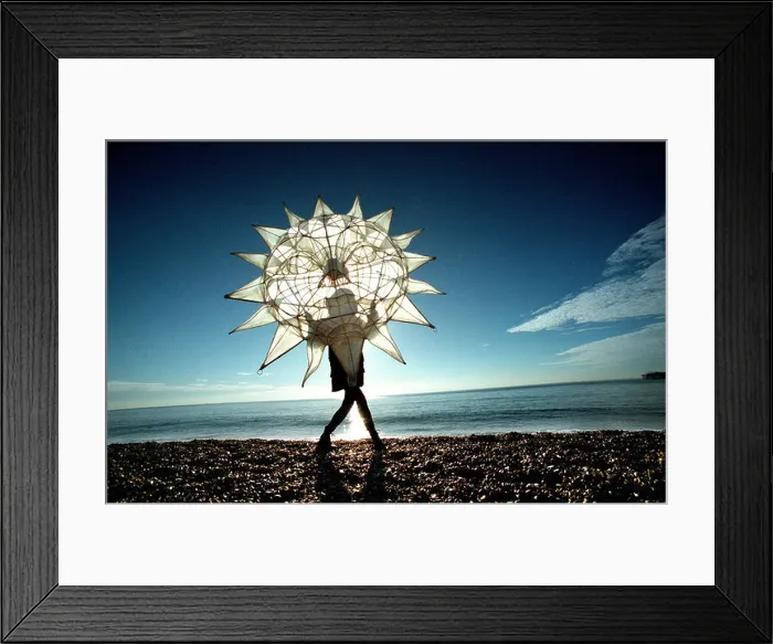 Framed Print : Winter Solstice celebration on Brighton beach at the annual Burning of the Clocks ceremony