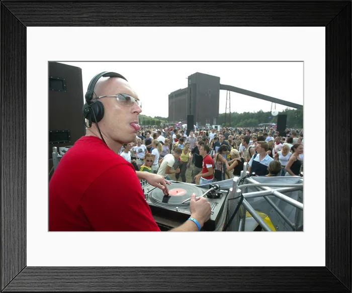 Framed Print : DJ Hooligan on the 1st Ruhr-in-Love, techno party in Gelsenkirchen
