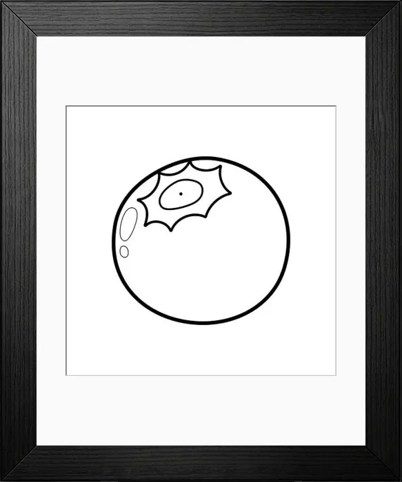 Framed Print : Blueberry coloring page for adults and kids. Black and white print with berry Framed Print : Blueberry coloring page for adults and kids. Black and white print with berry