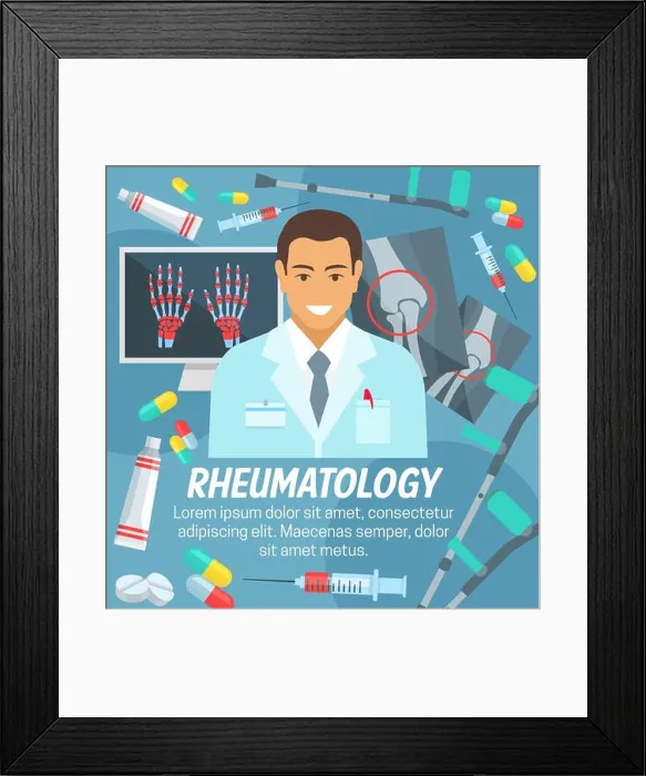 Framed Print : Rheumatology medicine clinic and rheumatologist doctor Framed Print : Rheumatology medicine clinic and rheumatologist doctor
