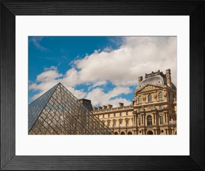 Framed Print : Louvre, view of Louvre Palace and Pyramide du Loure Framed Print : Louvre, view of Louvre Palace and Pyramide du Loure