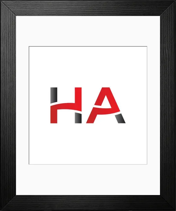 Framed Print : letter HA Logo Design Vector Template. Initial Linked Letter HA Vector Illustration Framed Print : letter HA Logo Design Vector Template. Initial Linked Letter HA Vector Illustration