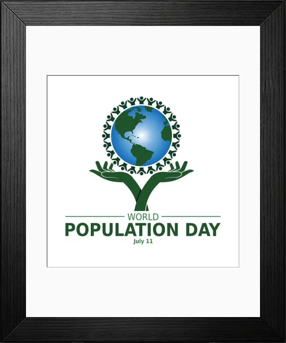 Framed Print : World Population Day, creative concept design for banner or poster Framed Print : World Population Day, creative concept design for banner or poster