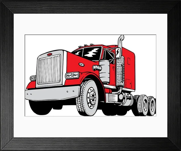 Framed Print : Classic Peterbilt Vector Illustration Framed Print : Classic Peterbilt Vector Illustration