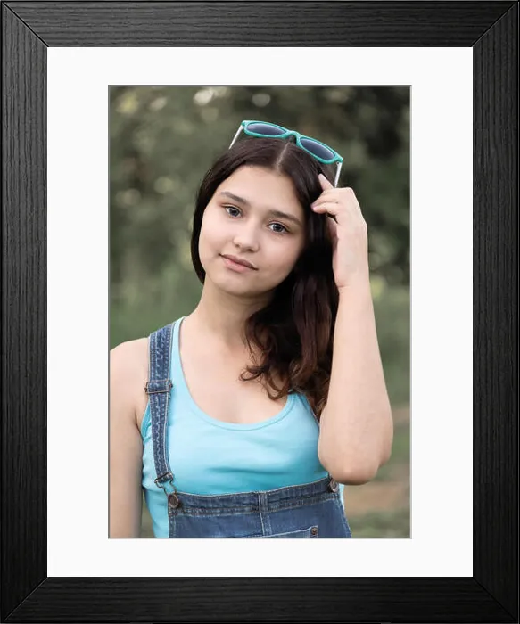Framed Print : Portrait of beautiful girl 15 years