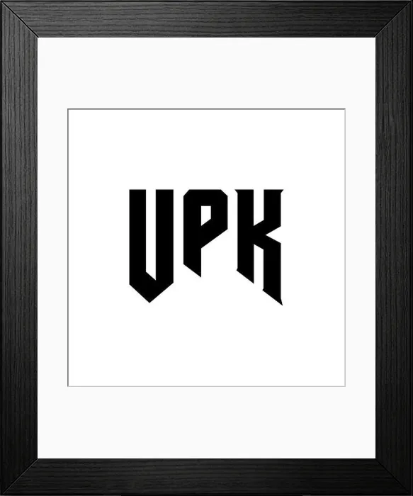 Framed Print : UPK letter logo design for technology company Framed Print : UPK letter logo design for technology company