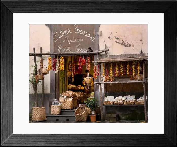 Framed Print : TRADITIONAL ITALIAN FOOD SHOP, AMALFI COAST, ITALY Framed Print : TRADITIONAL ITALIAN FOOD SHOP, AMALFI COAST, ITALY