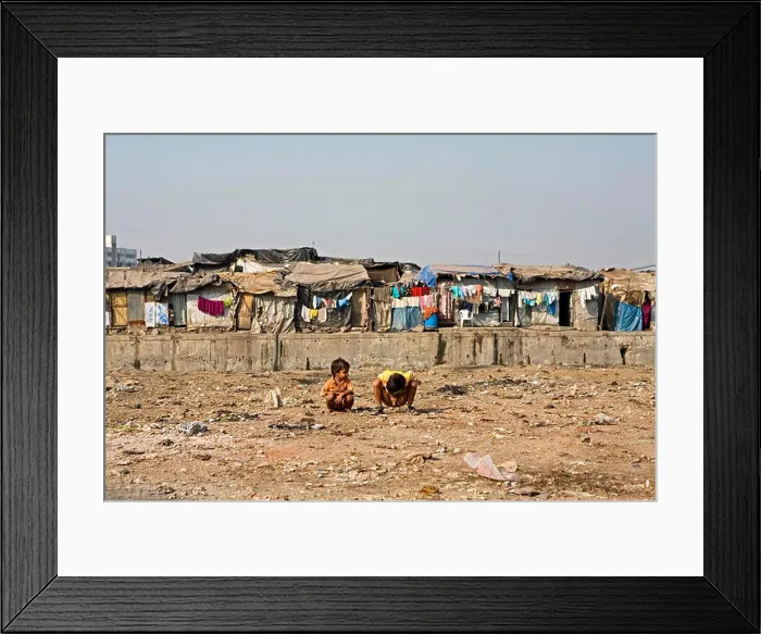 Framed Print : Children defacing surrounding of slum by using area as open toilet ; Bombay Mumbai ; Maharashtra ; India Framed Print : Children defacing surrounding of slum by using area as open toilet ; Bombay Mumbai ; Maharashtra ; India
