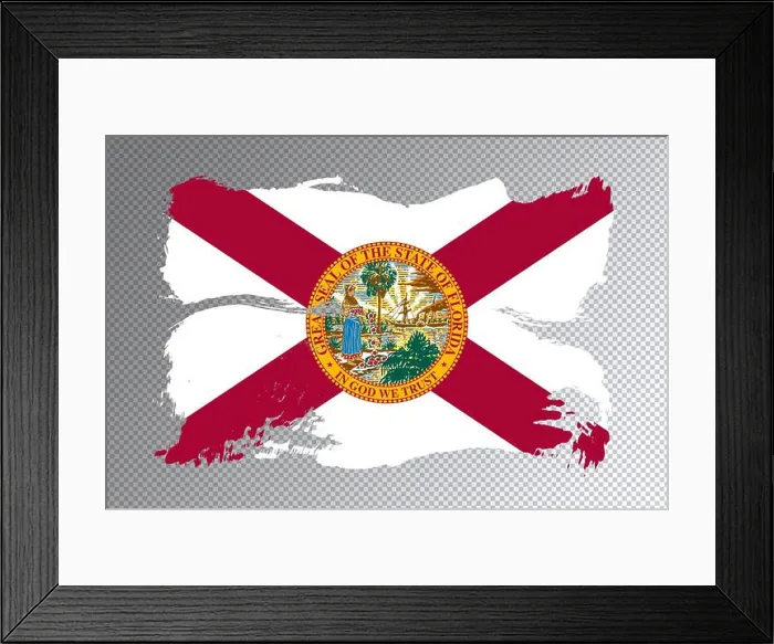 Framed Print : Florida state flag, Florida flag transparent background Framed Print : Florida state flag, Florida flag transparent background