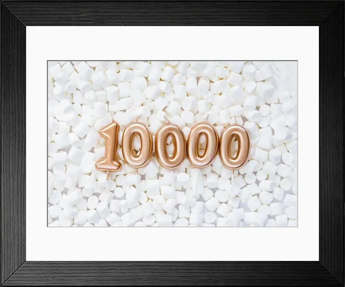 Framed Print : 10000 followers card. Template for social networks Framed Print : 10000 followers card. Template for social networks