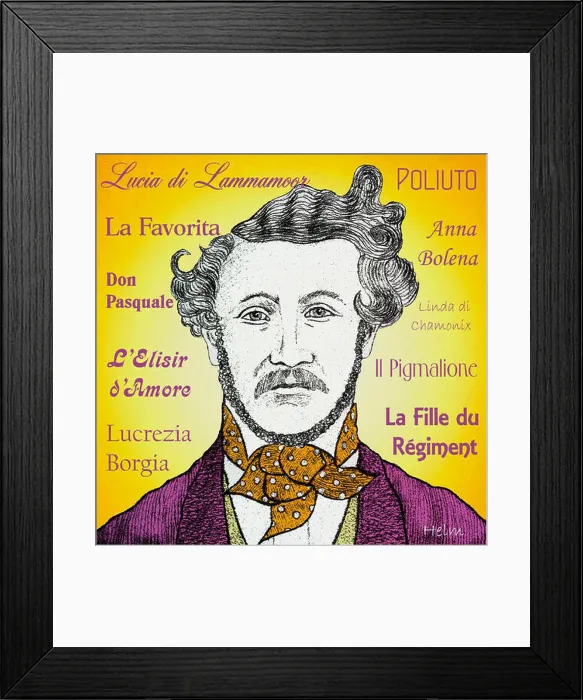 Framed Print : Gaetano Donizetti, Italian opera composer, portrait, 1797 - 1848 Framed Print : Gaetano Donizetti, Italian opera composer, portrait, 1797 - 1848