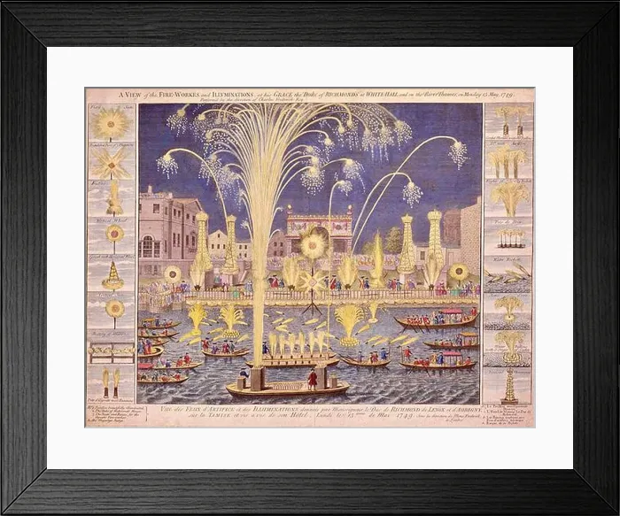 Framed Print : Royal Fireworks - 1749 - by unknown artist Framed Print : Royal Fireworks - 1749 - by unknown artist