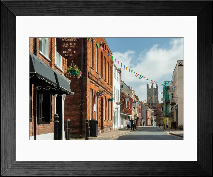 Framed Print : Castle Street in Canterbury city centre, Kent, England Framed Print : Castle Street in Canterbury city centre, Kent, England