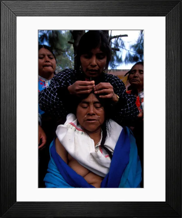 Framed Print : Mexico, San Cristobal de las Casas. Mayan Indian woman having acupuncture treatment for ailments Framed Print : Mexico, San Cristobal de las Casas. Mayan Indian woman having acupuncture treatment for ailments