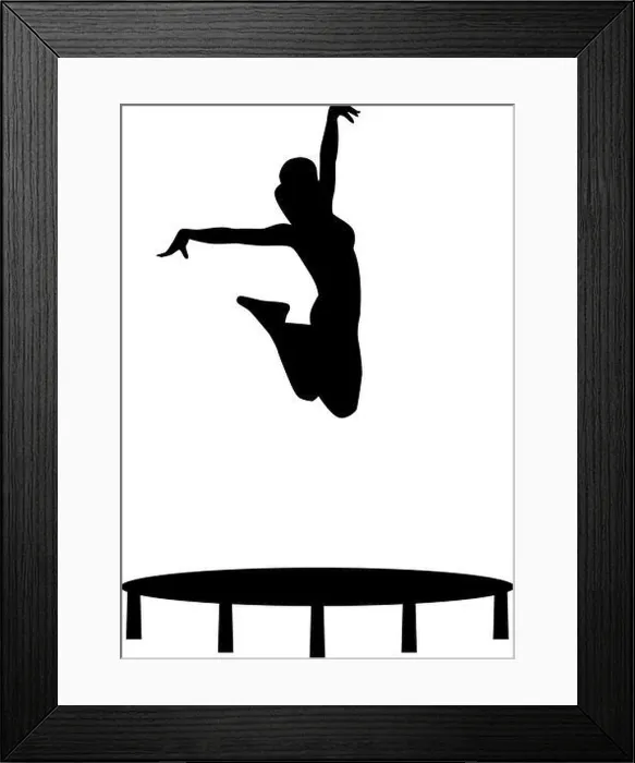 Framed Print : Trampolinist woman silhouette Framed Print : Trampolinist woman silhouette