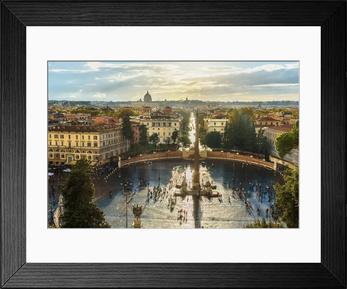 Framed Print : View of Piazza del Popolo from Terrazza del Pincio in Rome. Italy Framed Print : View of Piazza del Popolo from Terrazza del Pincio in Rome. Italy