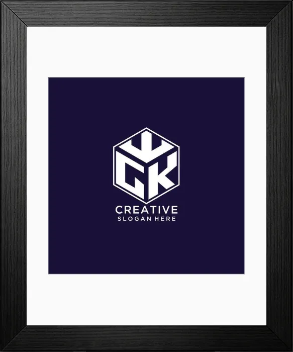 Framed Print : Initials GK logo hexagon shape, creative geometric logo design concept vector graphic Framed Print : Initials GK logo hexagon shape, creative geometric logo design concept vector graphic