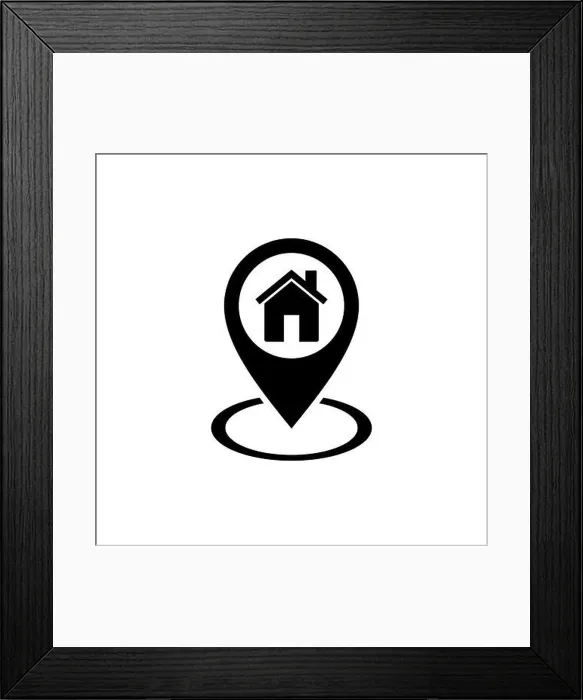 Framed Print : address icon vector. home location icon vector Framed Print : address icon vector. home location icon vector