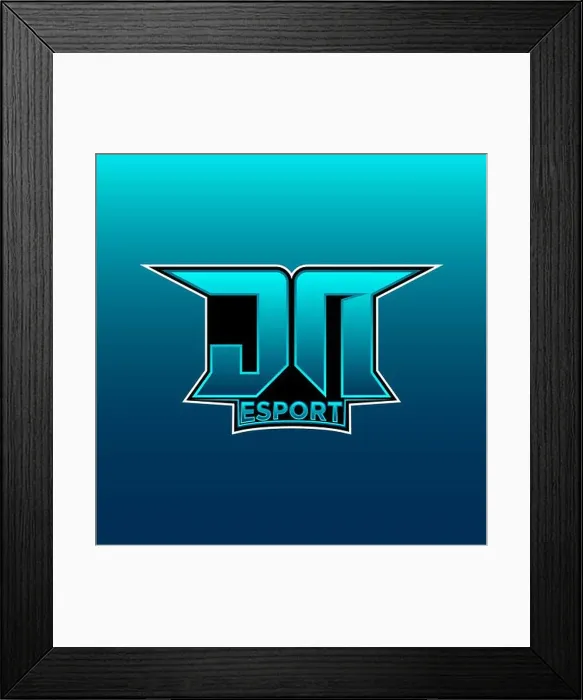 Framed Print : JN Logo ESport Gaming Initial with Blue Light Color design vector template Framed Print : JN Logo ESport Gaming Initial with Blue Light Color design vector template