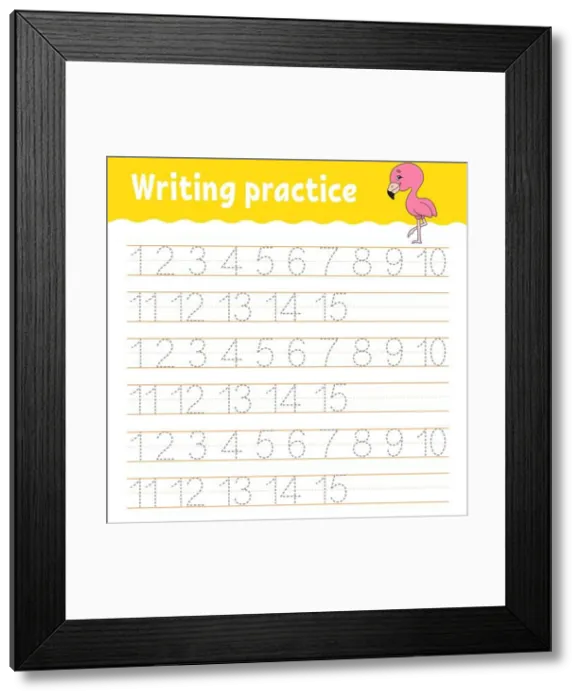 Framed Print : Trace and write. Handwriting practice Framed Print : Trace and write. Handwriting practice